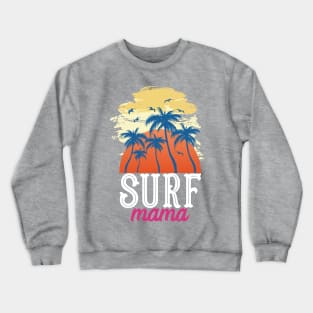 Surf Mama Retro Sunset Surfers Shop Crewneck Sweatshirt